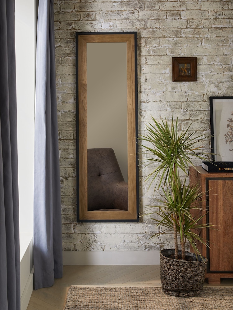 Dark Natural Bronx Full Length Wall Mirror - Image 1 of 5