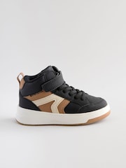 Black Elastic Lace Touch Fastening High Top Trainers - Image 2 of 5