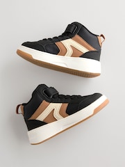 Black Elastic Lace Touch Fastening High Top Trainers - Image 3 of 5