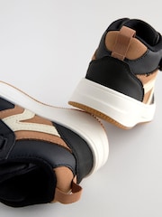 Black Elastic Lace Touch Fastening High Top Trainers - Image 5 of 5