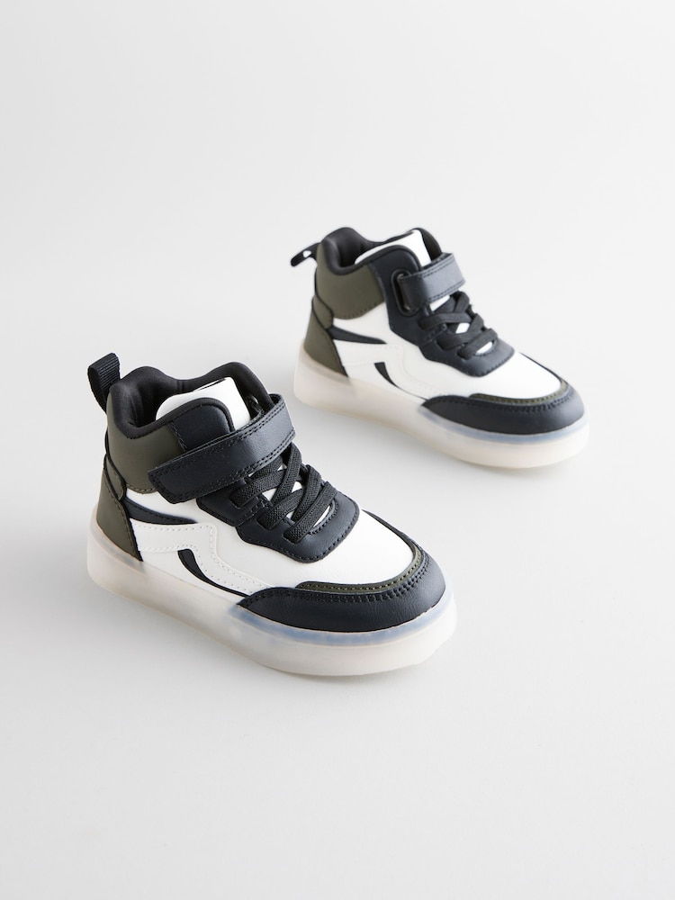 Black High Top Touch Fastening Light Up Trainers - Image 1 of 6