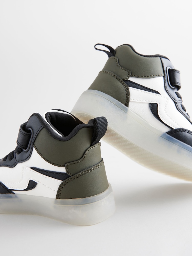 Black High Top Touch Fastening Light Up Trainers - Image 6 of 6