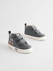 Grey Mickey Mouse Touch Fastening Hightop Boots - Image 1 of 6