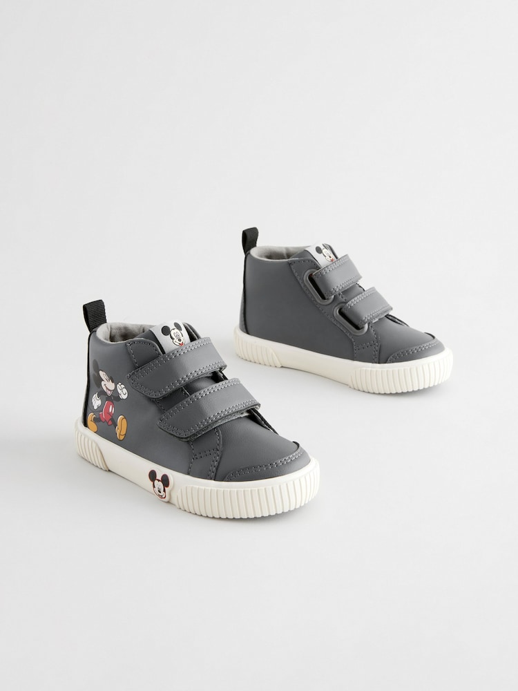 Grey Mickey Mouse Touch Fastening Hightop Boots - Image 1 of 6