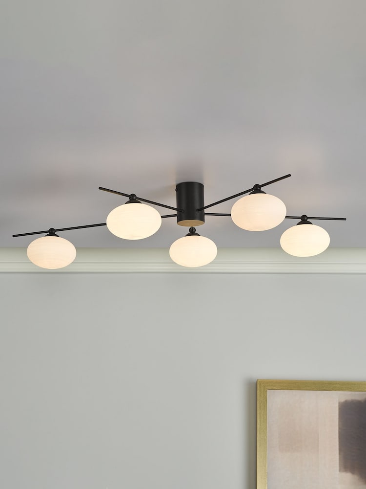Dar Lighting Black Jasper 5 Light Semi Flush Ceiling Light - Image 1 of 4