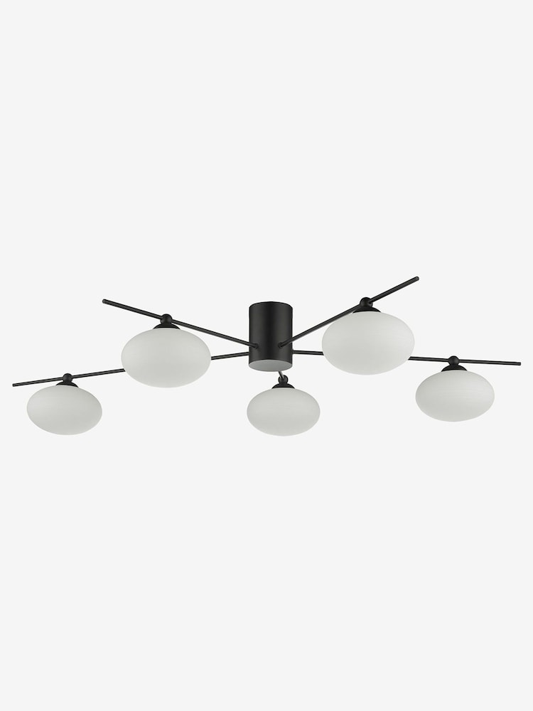 Dar Lighting Black Jasper 5 Light Semi Flush Ceiling Light - Image 4 of 4