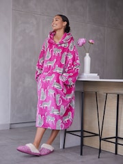 Pink Scion At Next Lionel the Leopard Scion at Next Mr Fox Oversized Blanket Hoodie - Image 2 of 7