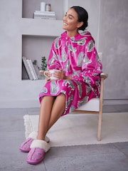 Pink Scion At Next Lionel the Leopard Scion at Next Mr Fox Oversized Blanket Hoodie - Image 3 of 7