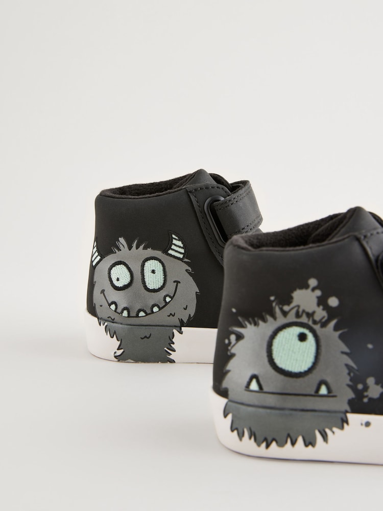 Black Monster Standard Fit (F) Warm Lined Touch Fastening Boots - Image 5 of 5