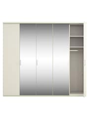 Wiemann Peyton White Glass and Mirror Semi Fitted 5 Door Wardrobe - Image 4 of 4