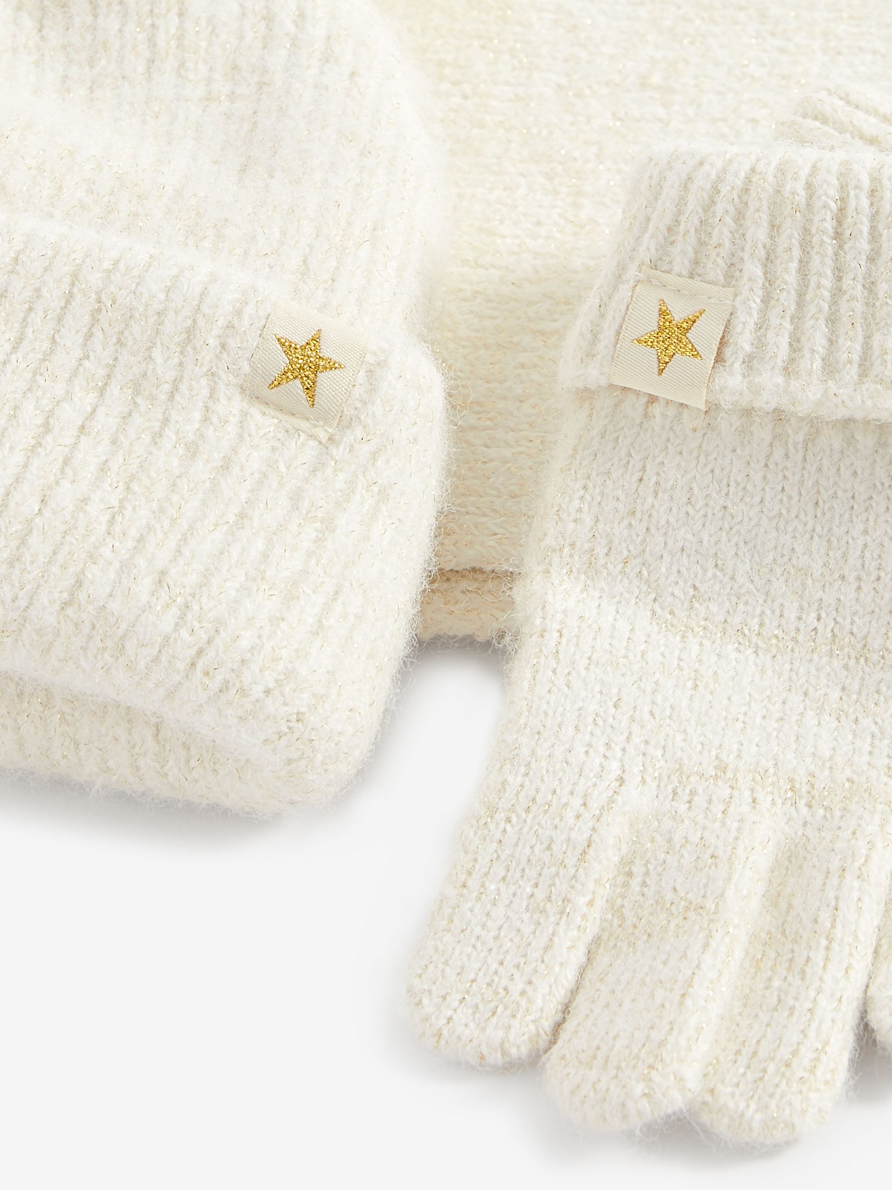 Buy Ecru White Hat Gloves And Scarf Set 3 16yrs from Next Luxembourg