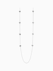 Tono plateado - Collar de cordón largo con detalles en forma de corazón - Imagen 1 de 2
