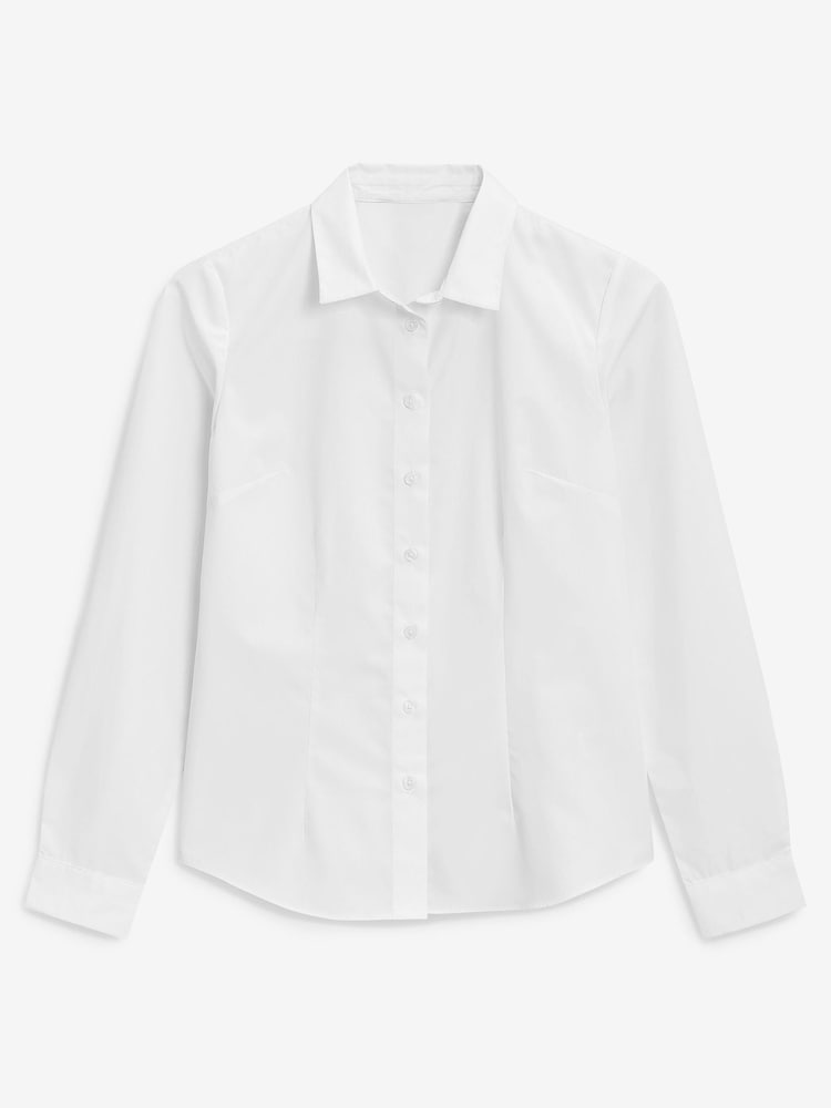 White Long Sleeve Work Shirt - Image 5 of 5 White Long Sleeve Work Shirt - Image 5 of 5