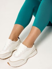 Yours Curve Blue Elasticated Waist Cropped Leggings - Image 4 of 5
