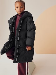 Black Waterproof Hooded Padded Coat (3-16yrs) - Image 2 of 11