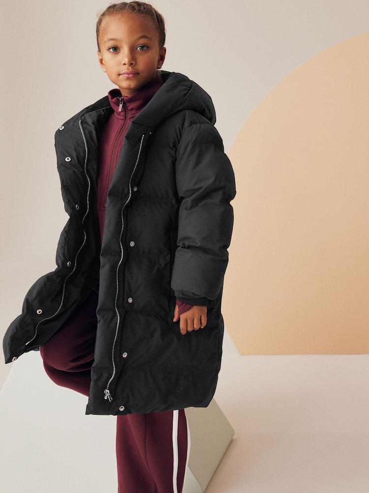 Black Waterproof Hooded Padded Coat (3-16yrs) - Image 2 of 11