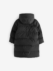 Black Waterproof Hooded Padded Coat (3-16yrs) - Image 8 of 11
