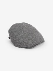 Grey Herringbone Flat Cap - Image 3 of 4