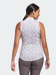 adidas Golf Womens Ultimate365 Ottoman Printed Sleeveless Polo Blouse - Image 2 of 6