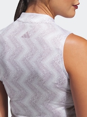 adidas Golf Womens Ultimate365 Ottoman Printed Sleeveless Polo Blouse - Image 5 of 6