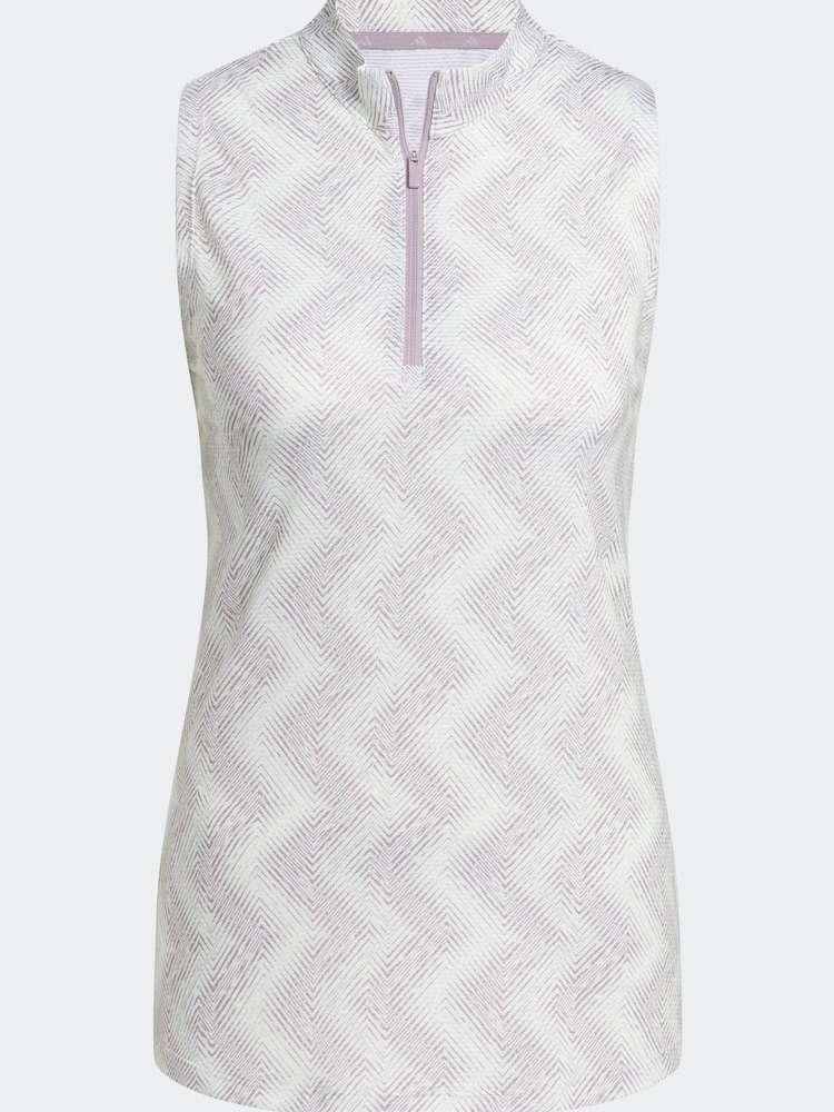 adidas Golf Womens Ultimate365 Ottoman Printed Sleeveless Polo Blouse - Image 6 of 6