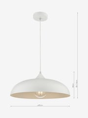 Dar Lighting White Kaelan Ceiling Light Pendant - Image 4 of 4