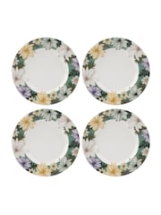 Portmeirion Set of 4 White Atrium Floral Side Plates - Image 2 of 4