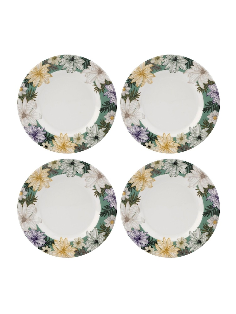 Portmeirion Set of 4 White Atrium Floral Side Plates - Image 2 of 4