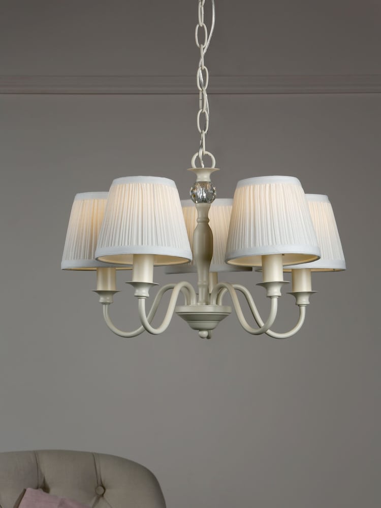 Laura Ashley Cream Ellis Chandelier 5 Light Light - Image 1 of 5