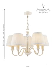 Laura Ashley Cream Ellis Chandelier 5 Light Light - Image 5 of 5