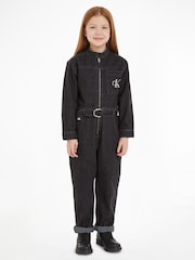 Calvin Klein Kids Denim Black Jumpsuit - Image 1 of 5