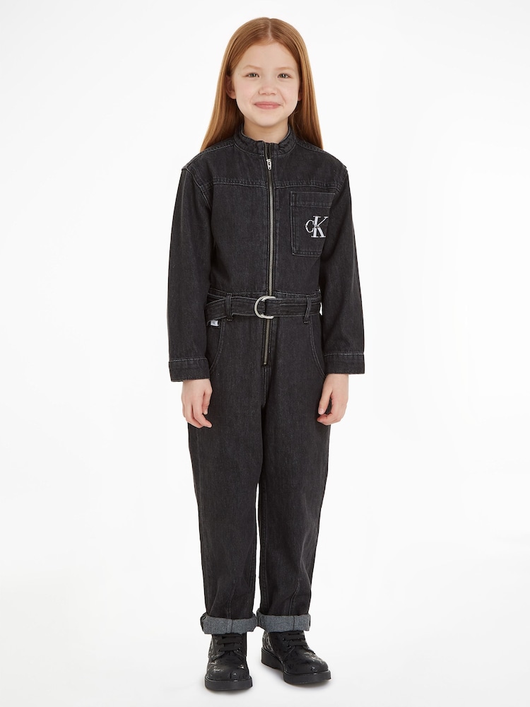 Calvin Klein Kids Denim Black Jumpsuit - Image 1 of 5