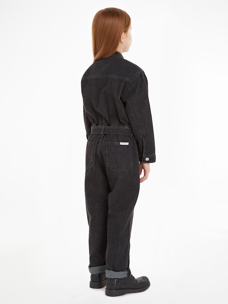 Calvin Klein Kids Denim Black Jumpsuit - Image 2 of 5