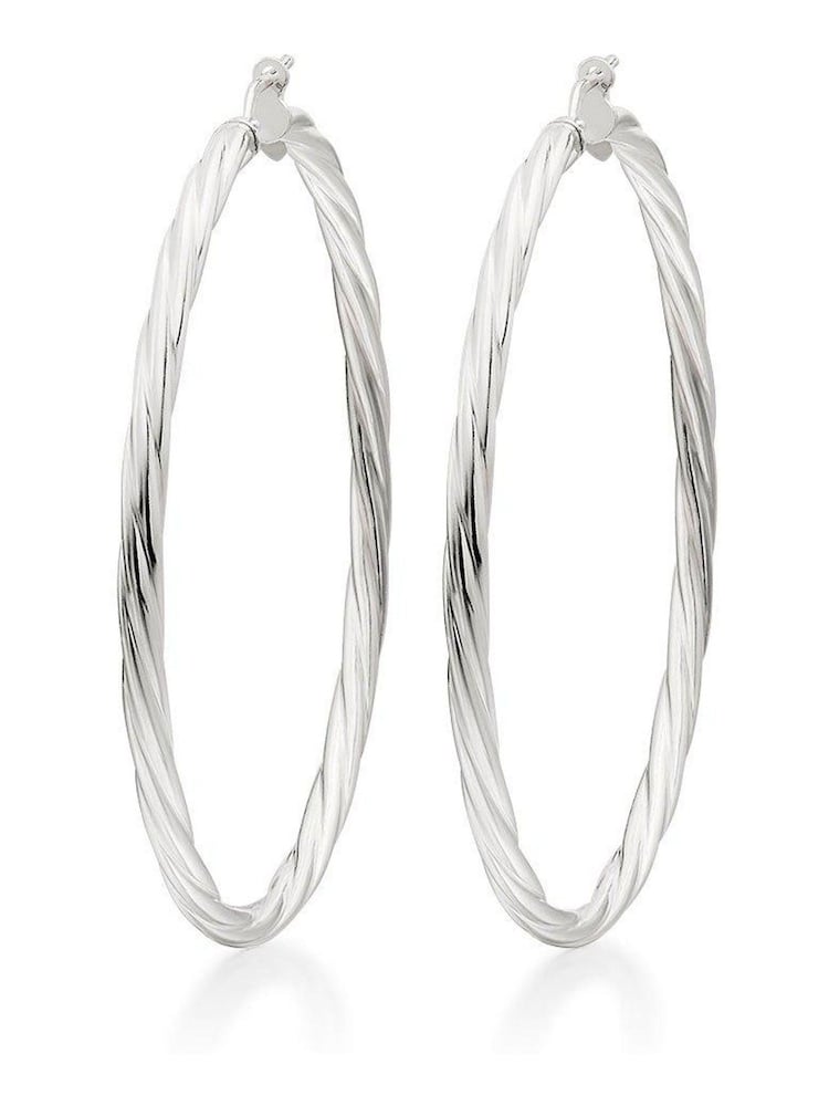Beaverbrooks Sterling Silver Twist Hoop Earrings - Image 1 of 3