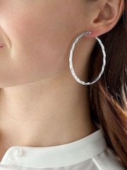 Beaverbrooks Sterling Silver Twist Hoop Earrings - Image 3 of 3