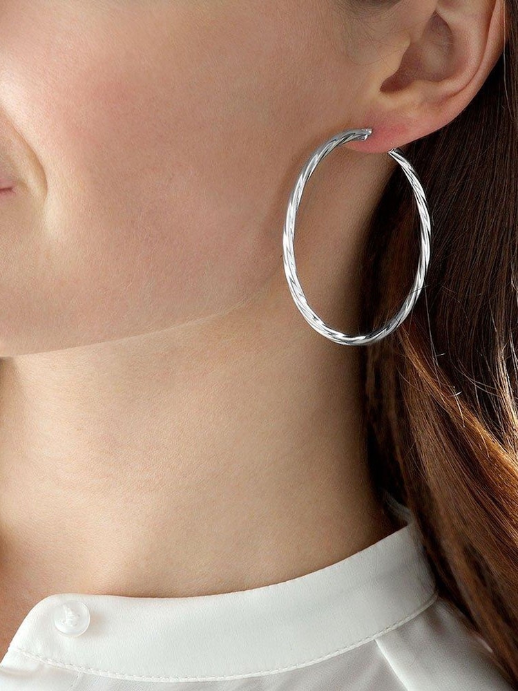 Beaverbrooks Sterling Silver Twist Hoop Earrings - Image 3 of 3