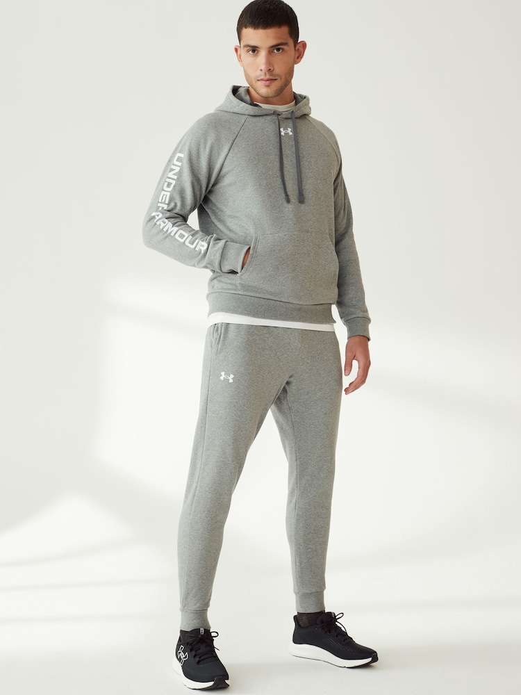 Under Armour Grey/White Under Armour Rival Fleece Tracksuit - Image 1 of 5