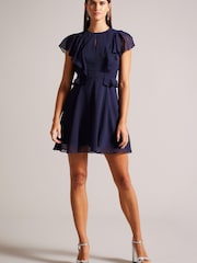 Ted Baker obleka z nabranim pasom in angelskimi rokavi Ted Baker Kiaran - Slika 1 iz 6
