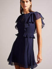 Ted Baker obleka z nabranim pasom in angelskimi rokavi Ted Baker Kiaran - Slika 3 iz 6