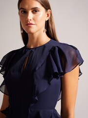 Ted Baker obleka z nabranim pasom in angelskimi rokavi Ted Baker Kiaran - Slika 4 iz 6