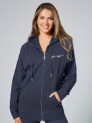Pineapple Grey Stripe Panel Zip Hoodie - Image 1 of 4