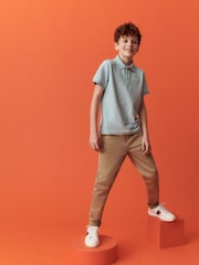 Paul Smith Junior Boys Light Blue Short Sleeve Signature Textured Polo Shirt - Image 2 of 7