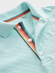 Paul Smith Junior Boys Light Blue Short Sleeve Signature Textured Polo Shirt - Image 3 of 7