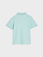 Paul Smith Junior Boys Light Blue Short Sleeve Signature Textured Polo Shirt - Image 4 of 7