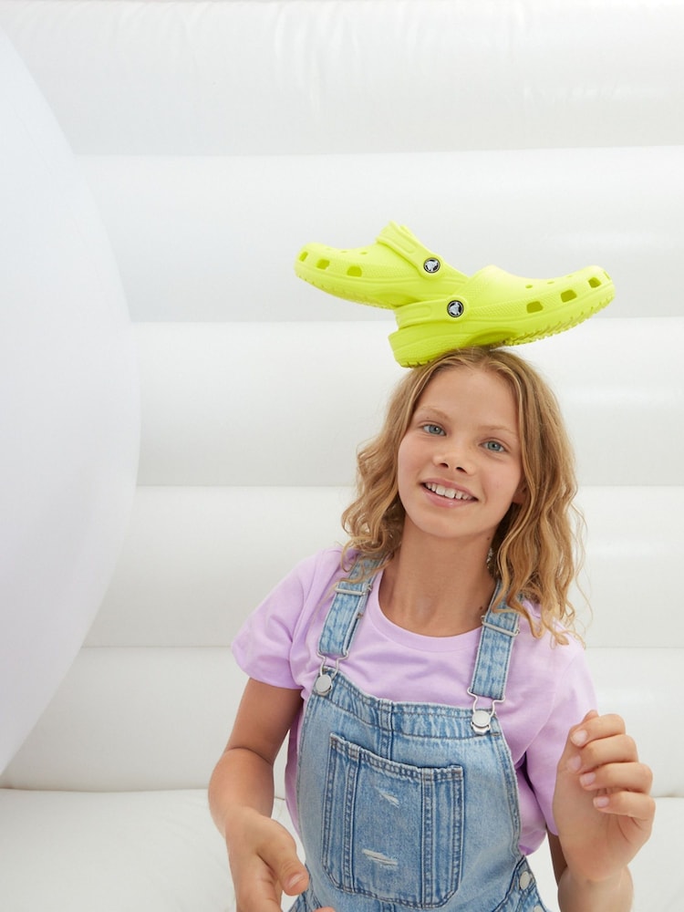 Crocs Yellow Classic Kids Unisex Clogs - Image 2 of 9