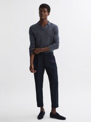 Reiss Navy Bray Suede Slip On Loafers - Image 2 of 5