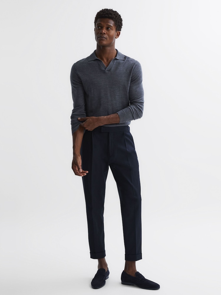 Reiss Navy Bray Suede Slip On Loafers - Image 2 of 5