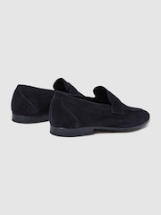 Reiss Navy Bray Suede Slip On Loafers - Image 4 of 5