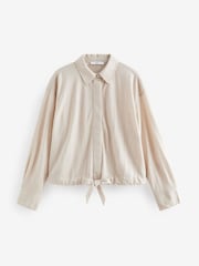 Ecru Relaxed Fit Drawstring Hem Shirt - Image 6 of 7