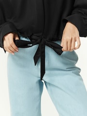 Black Relaxed Fit Drawstring Hem Shirt - Image 4 of 6